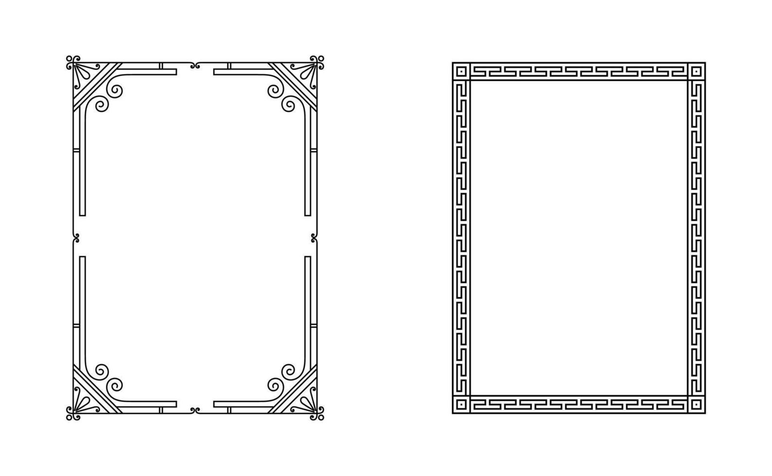Set of Decorative vintage frame and border on white background vector
