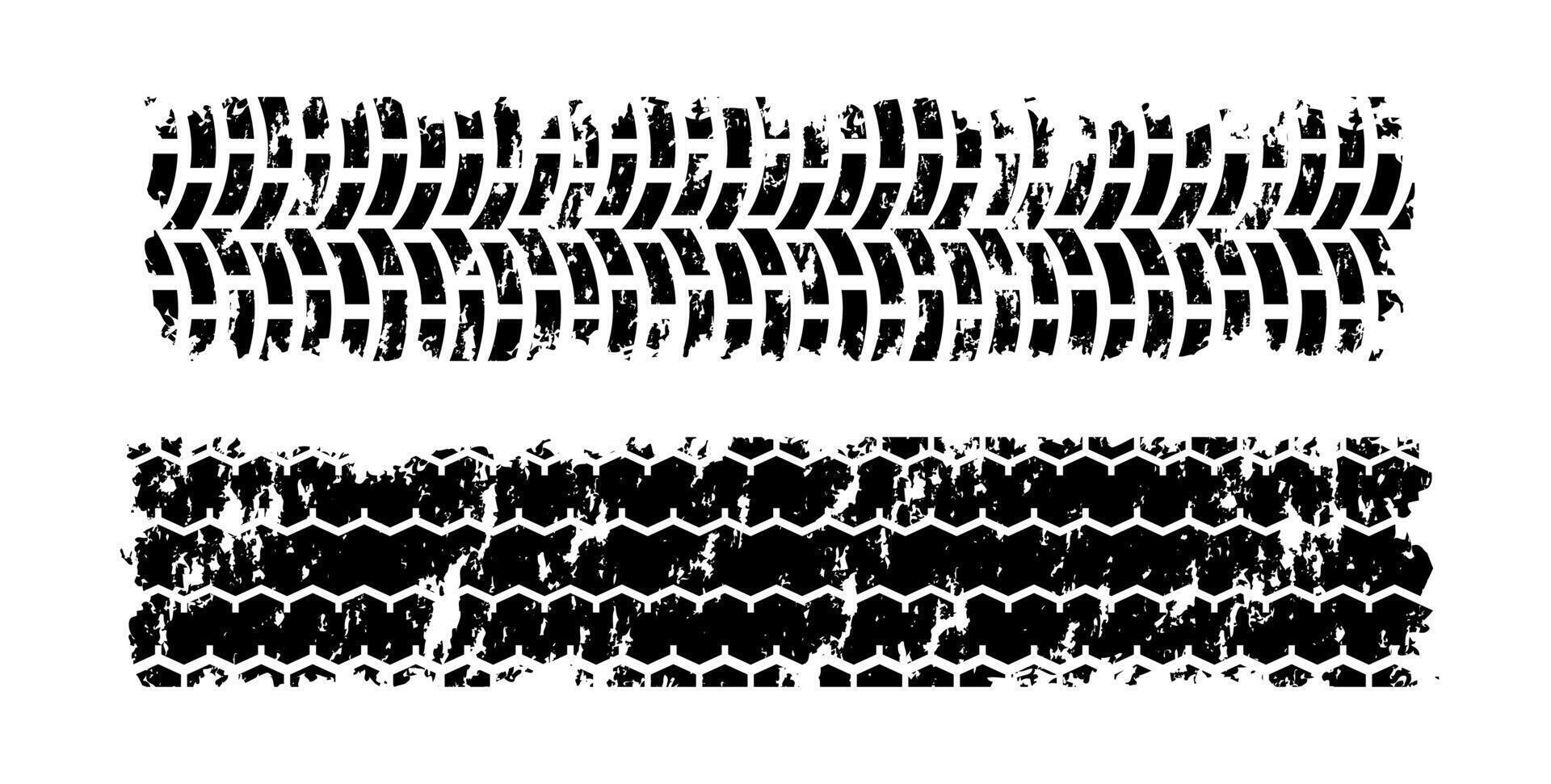 Set of detailed tire prints design illustration vector