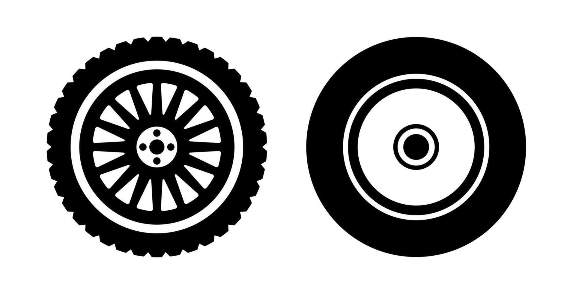Car tire design illustration on black and white colour vector