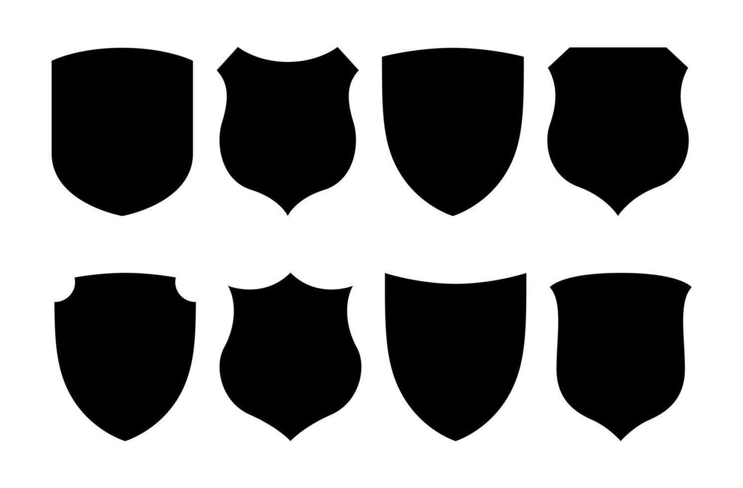 Shield icons set design on black colour vector