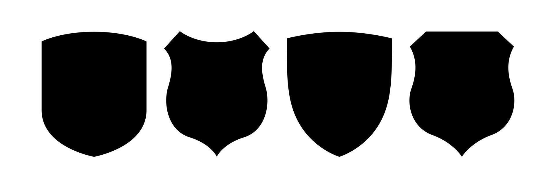 Shield icons set design on black and white colour vector