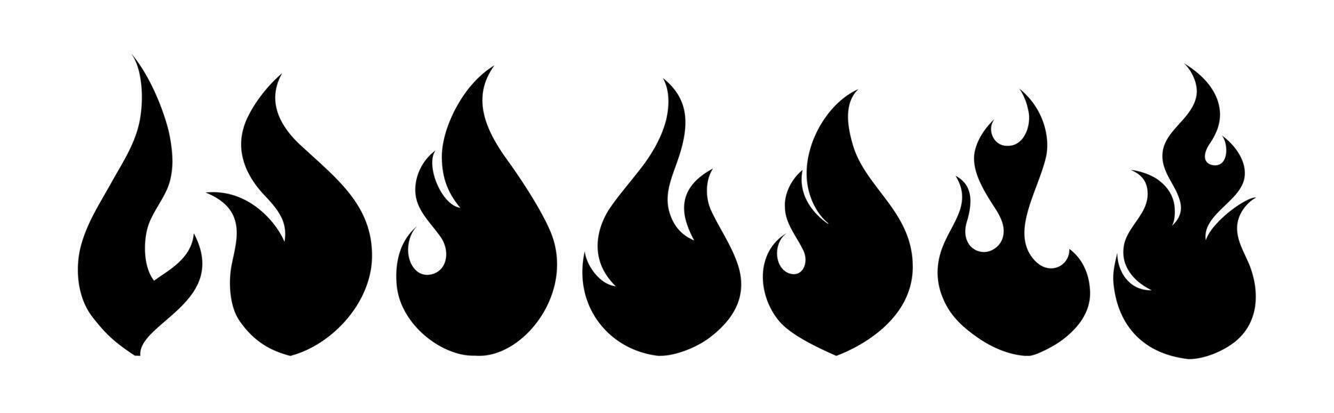 Fire Flame Icon Set Symbol Design vector