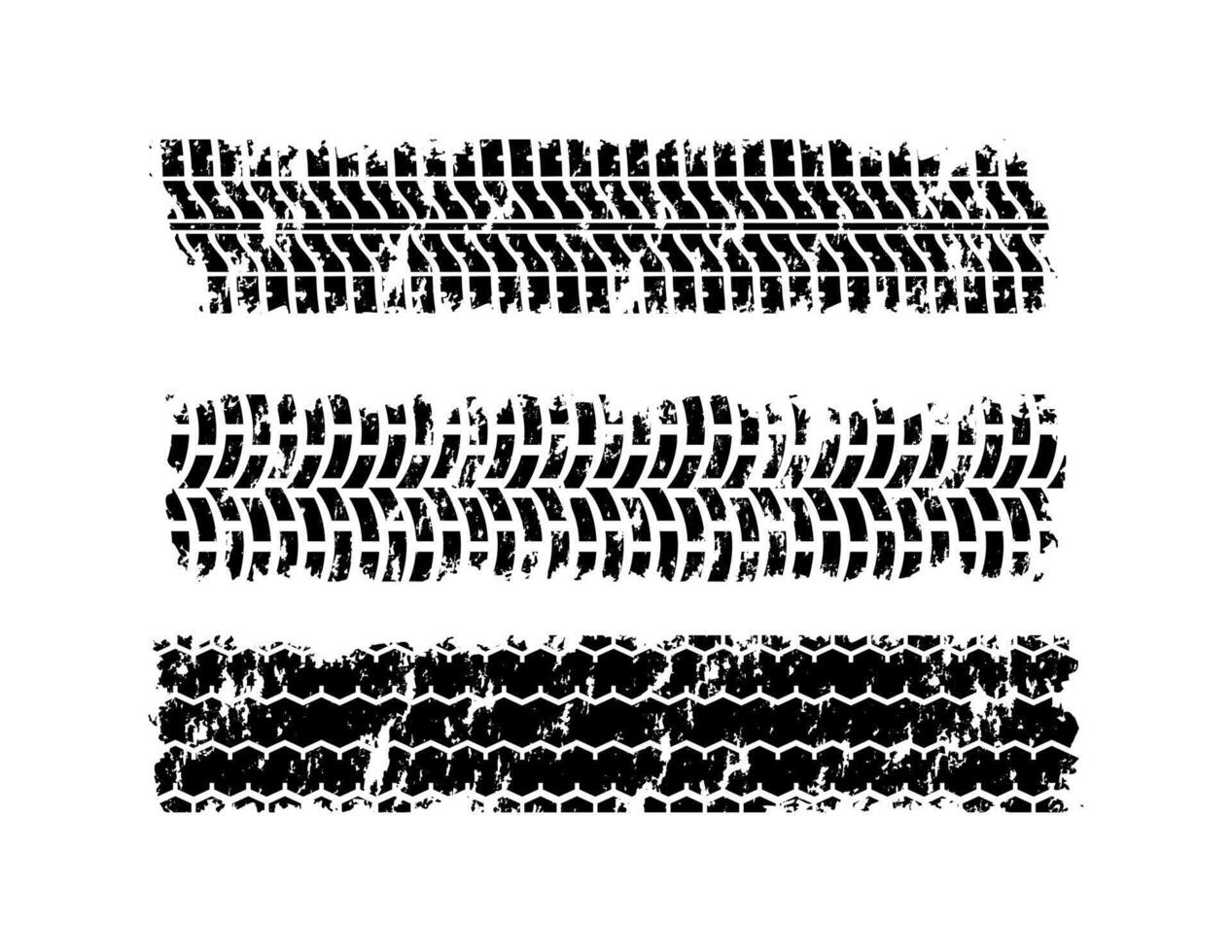 Set of detailed tire prints on white background vector