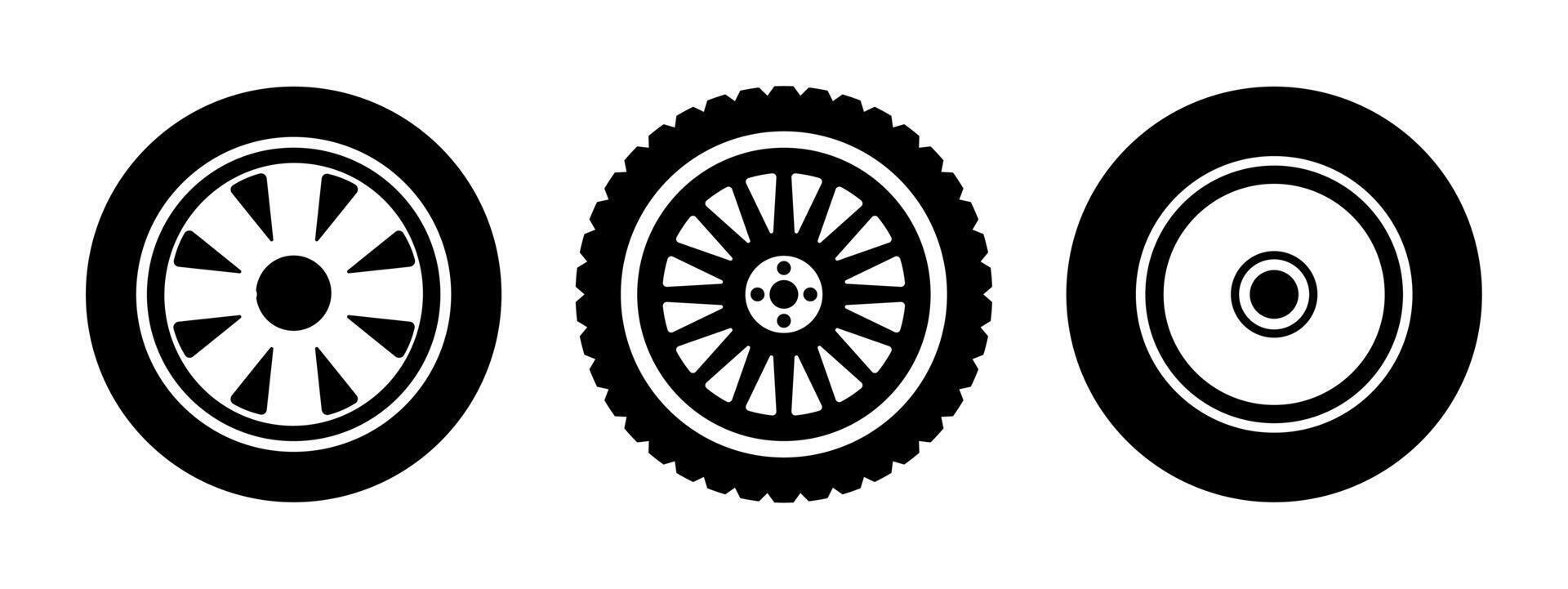 Car tire design illustration on black colour vector