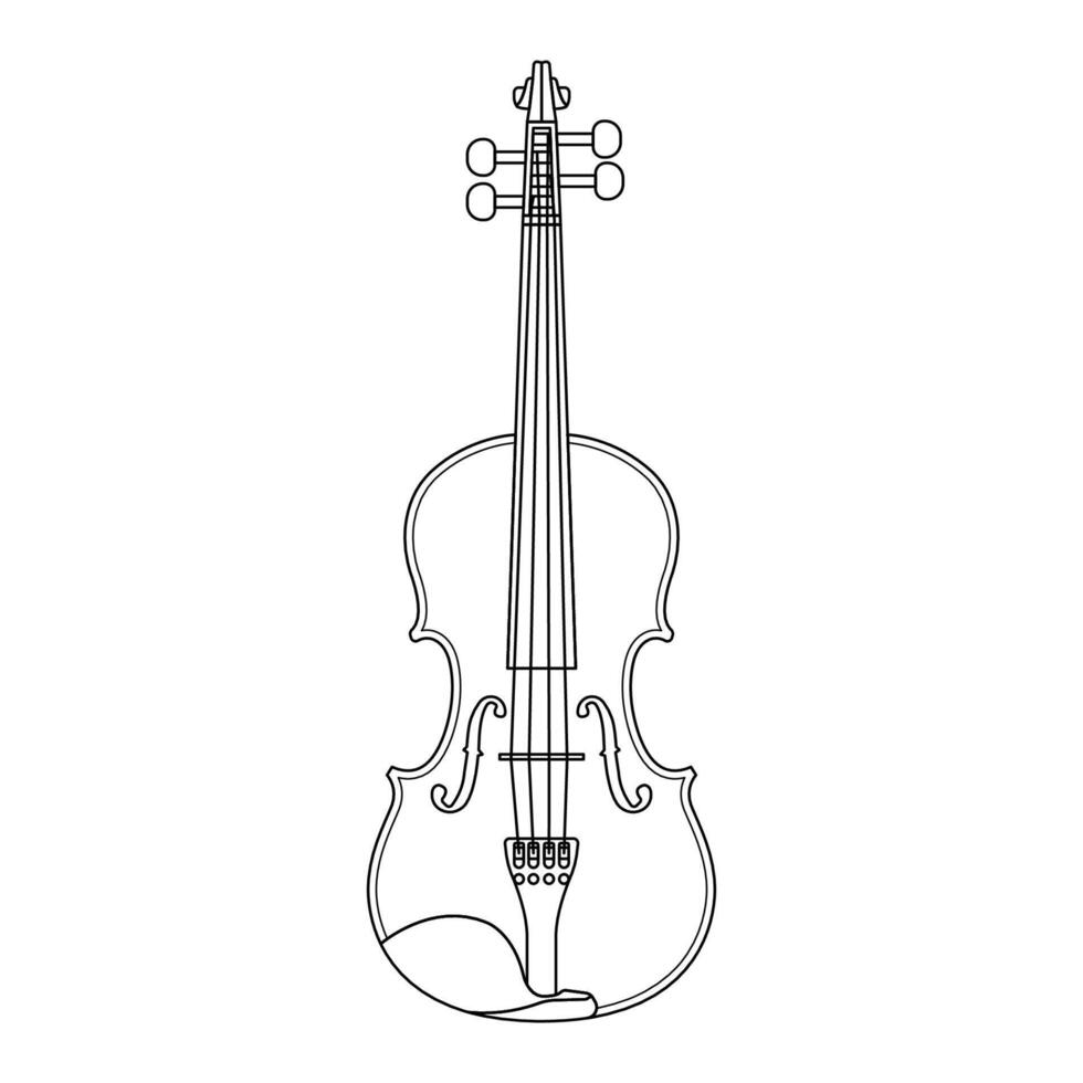 Violin Outline Icon Illustration on White Background vector