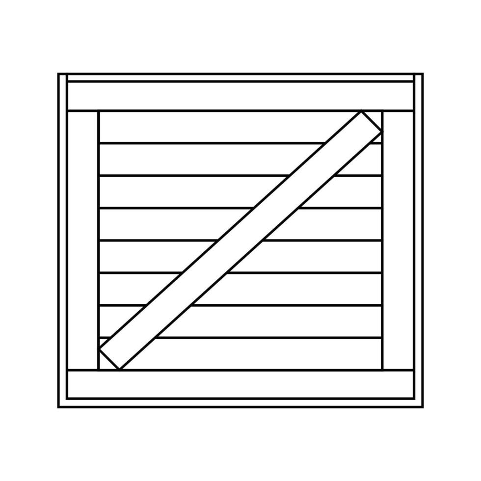 Crate Box Outline Icon Illustration on White Background vector