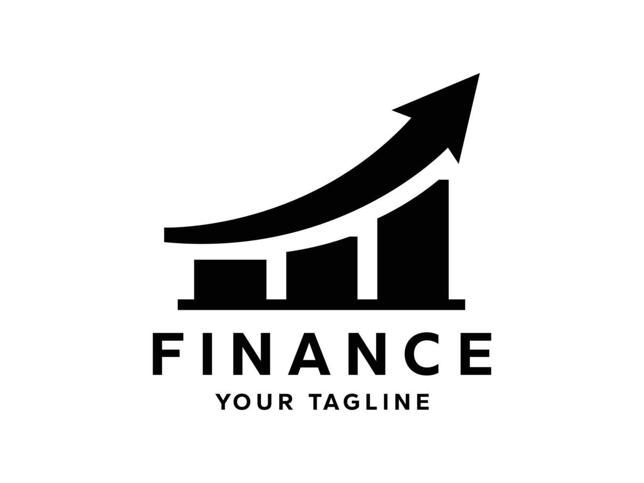 Solid Black Finance Logo with Growth Arrow vector