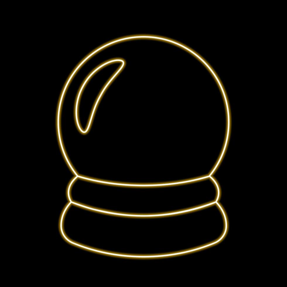 Magic Glass Ball in neon effect vector