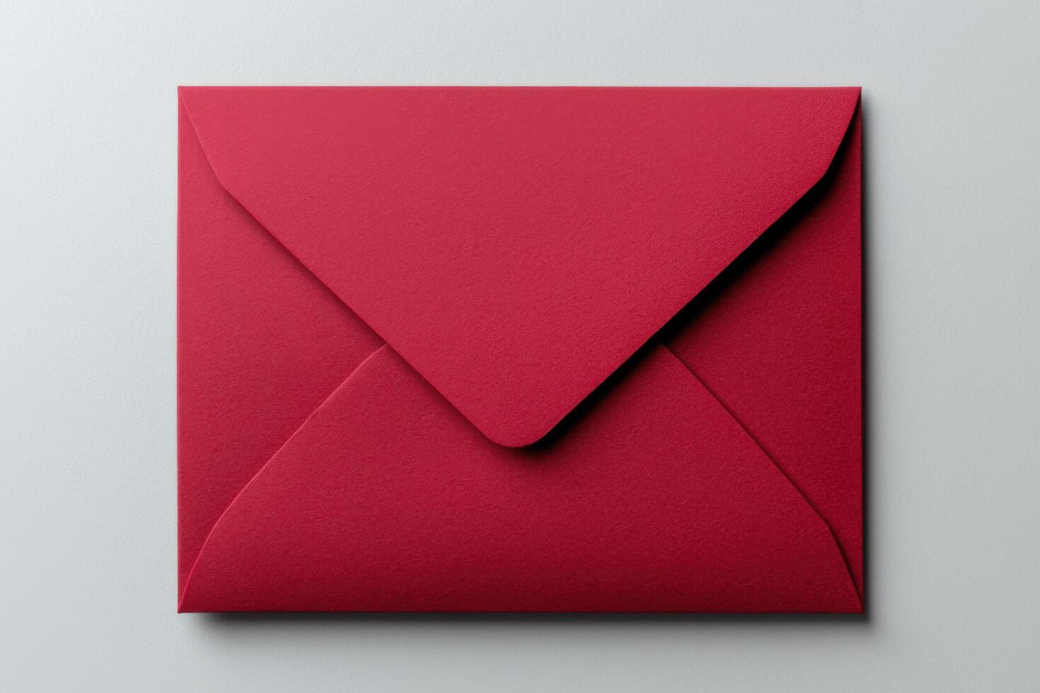 close up of beautifully crafted red envelope on light background photo