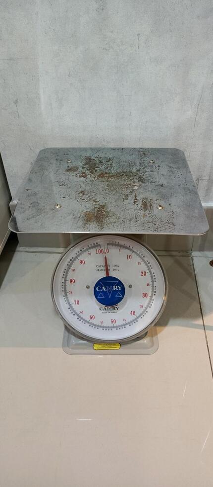 a scale that has a weight capacity of up to 100 kg photo