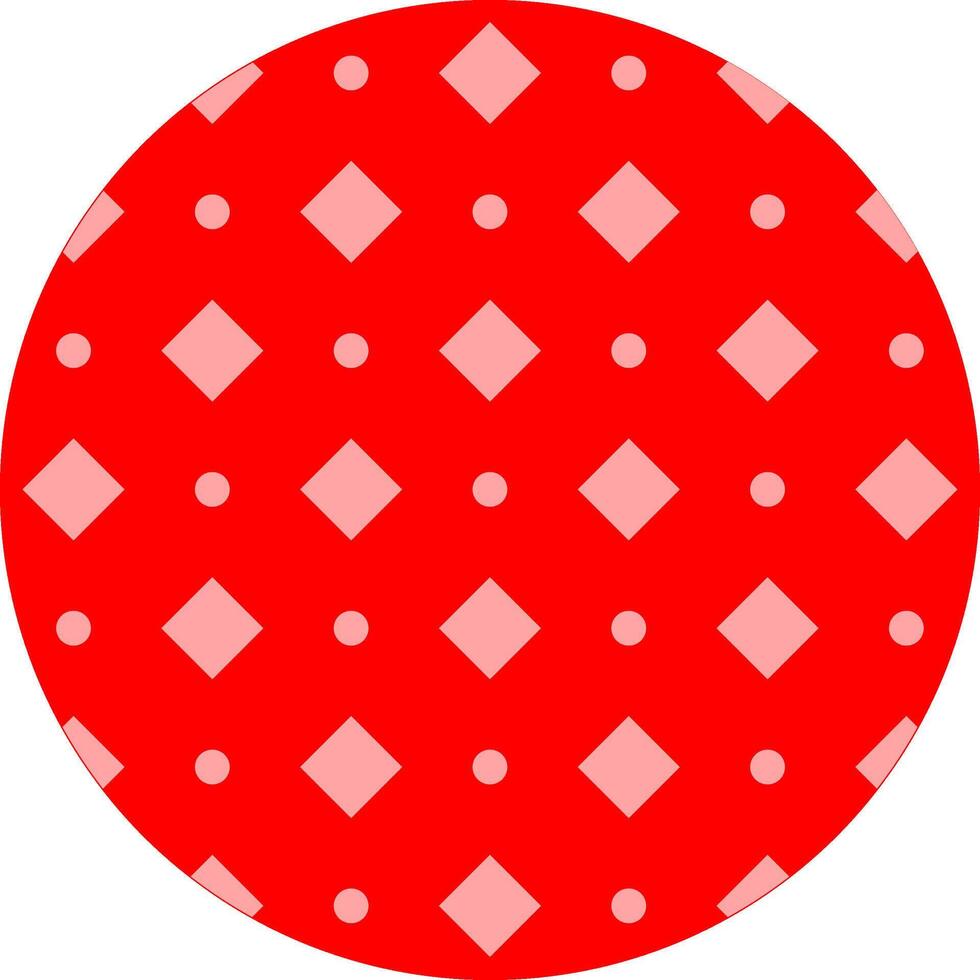 Red Circle With Diamonds and Dots Pattern vector