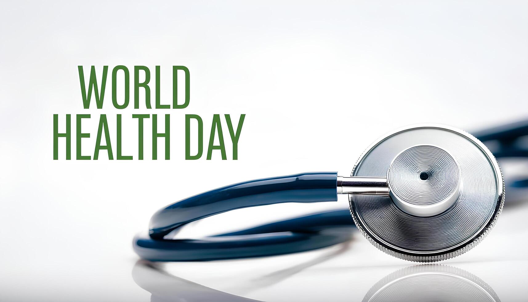 stethoscope isolated on white background for world health day photo
