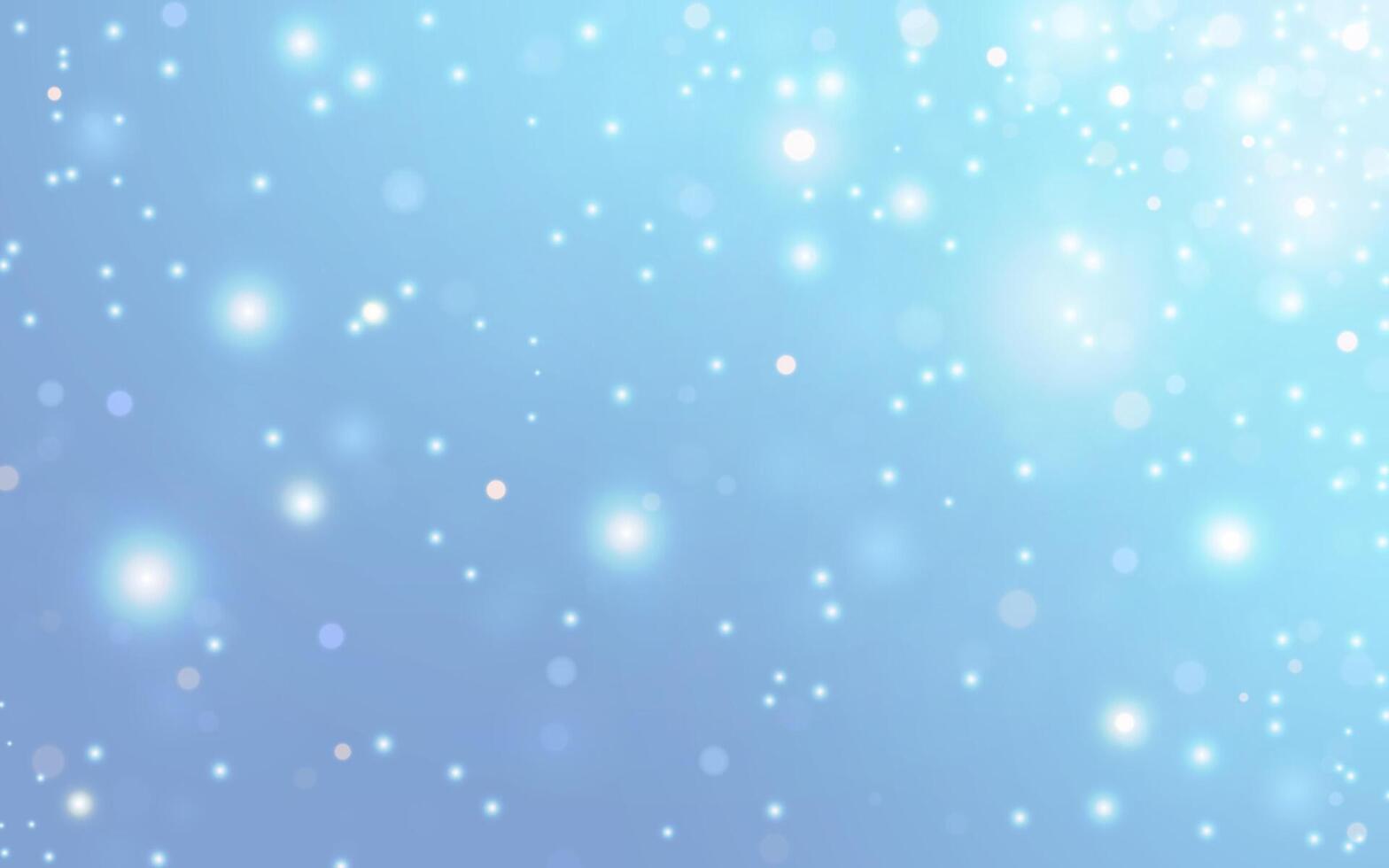 Soft Blue Bokeh with Twinkling Light Particles. Dreamy Sky Glow with Floating Sparkles, Background decoration vector