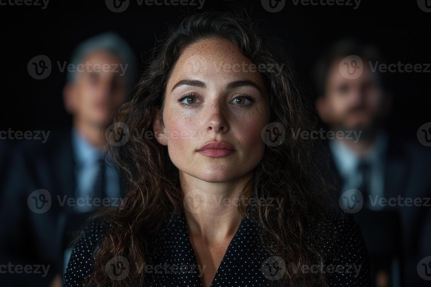 A confident businesswoman looking directly into the camera. photo