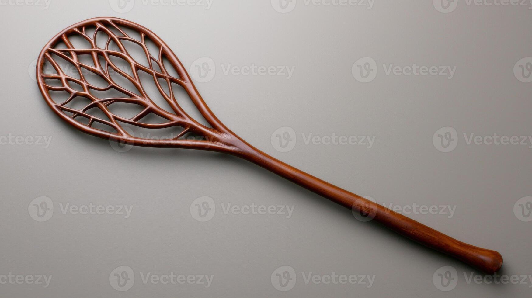 Intricate Wooden Spoon with Tree Branch Design photo