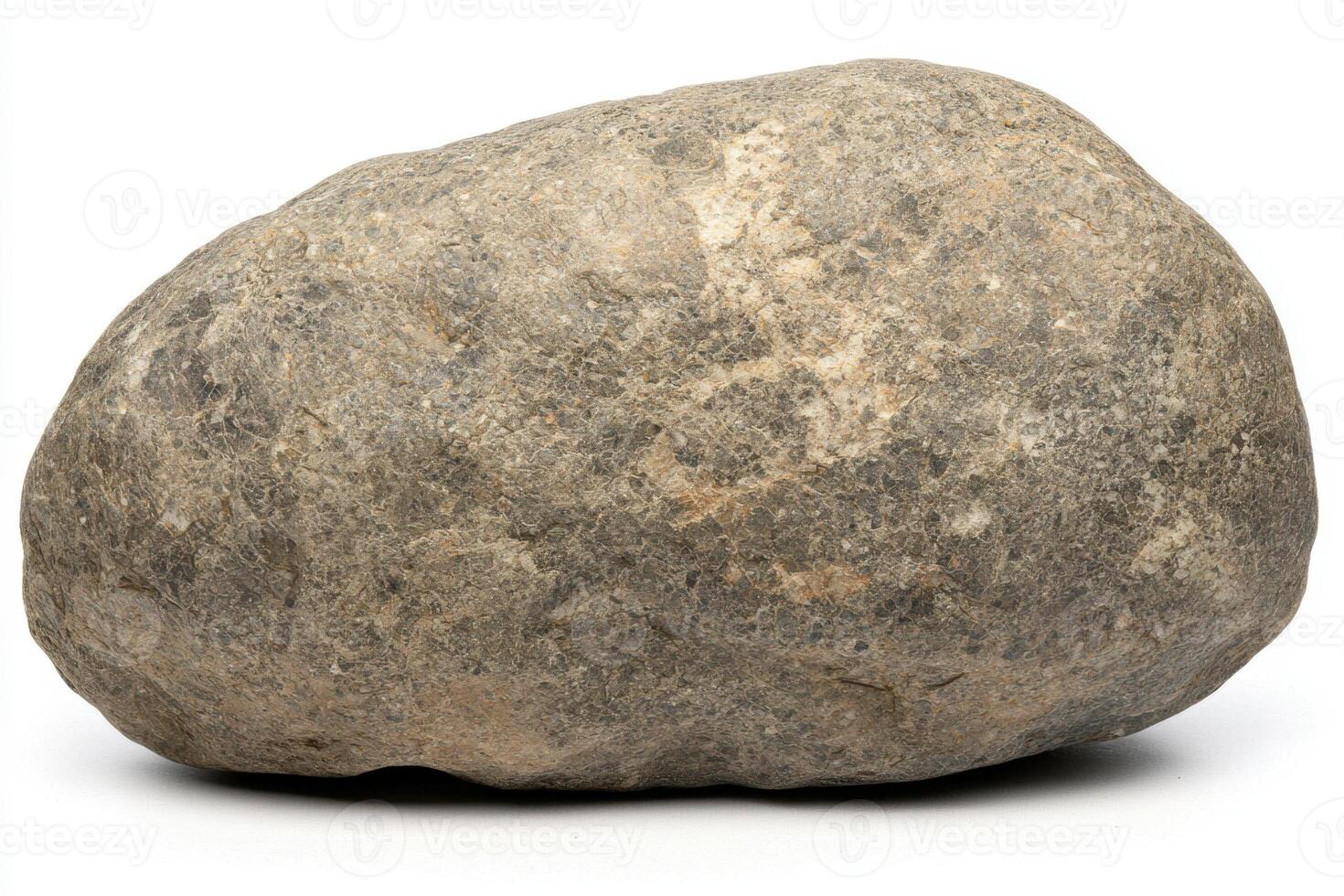 Large gray stone on white background photo