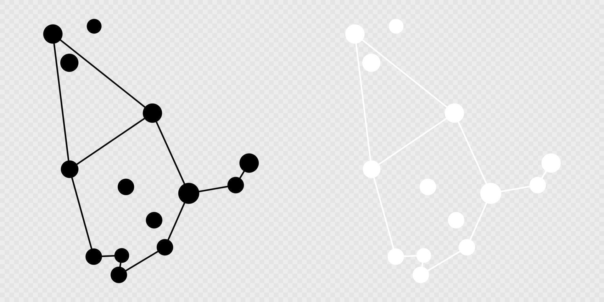 Cepheus constellation map set. illustration. vector