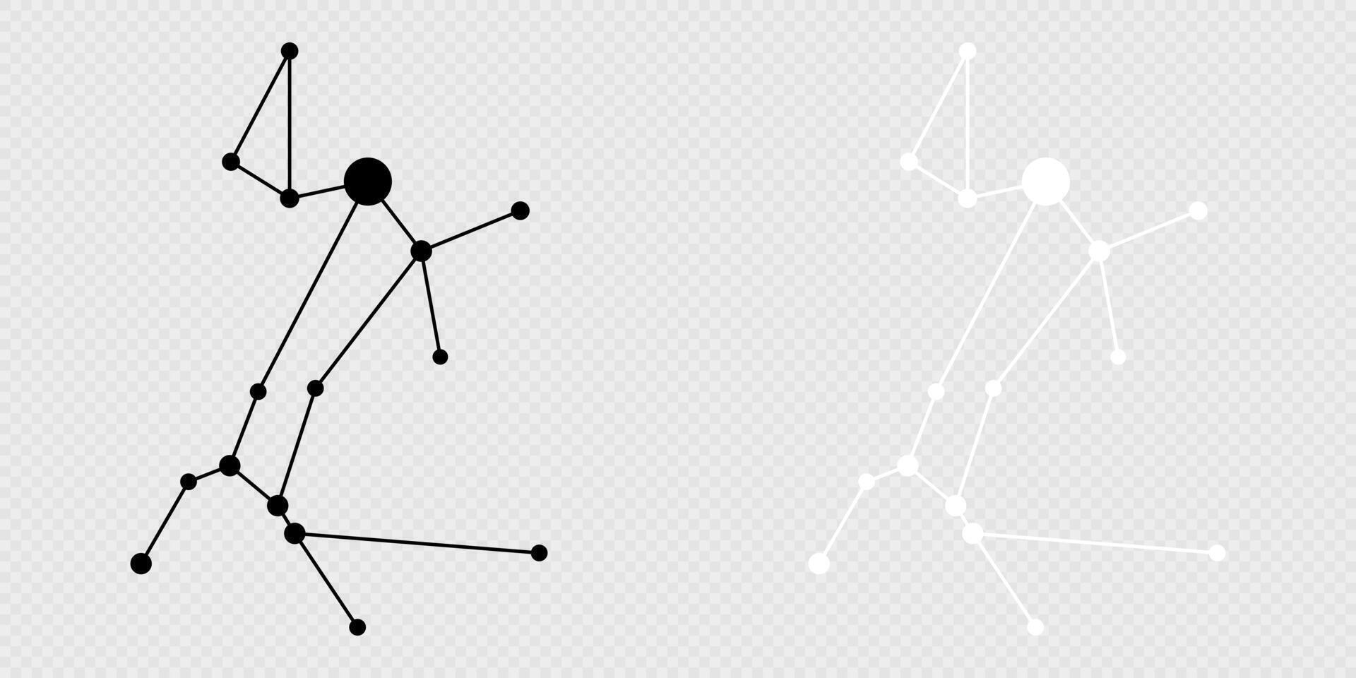 Canis Major constellation map set. illustration. vector