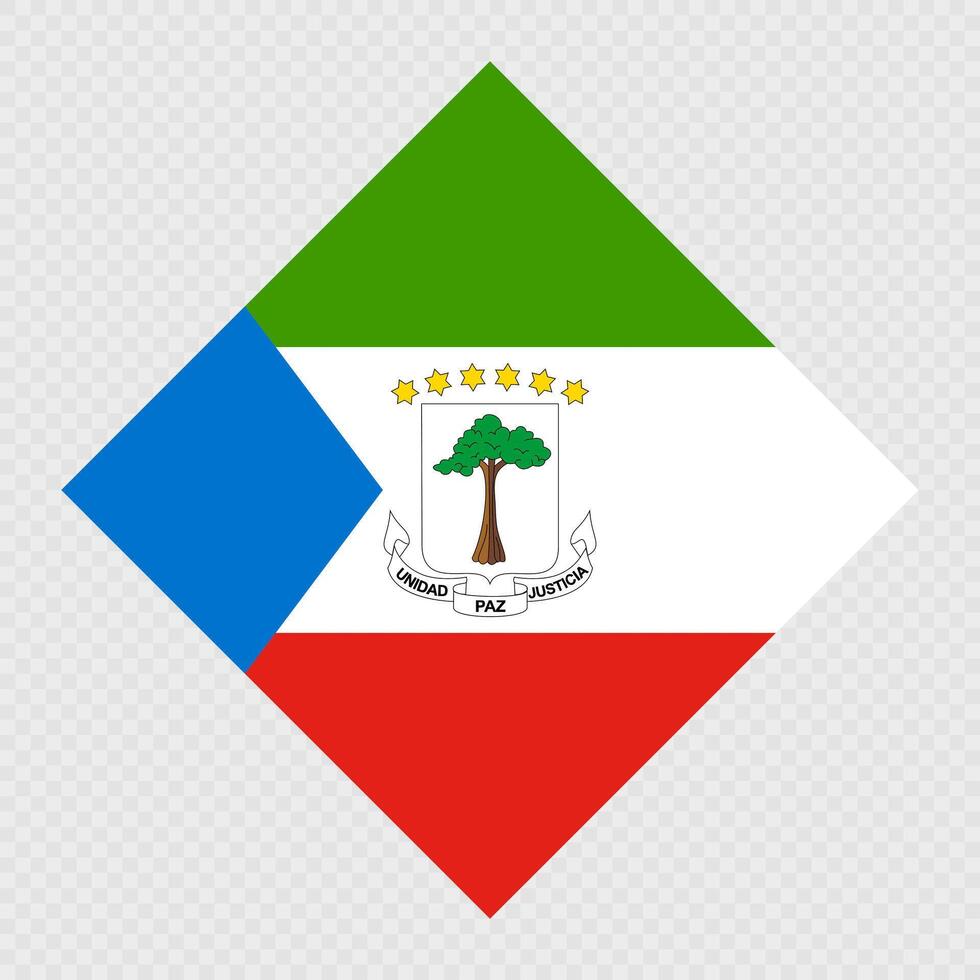 Equatorial Guinea rhombus flag. illustration. vector