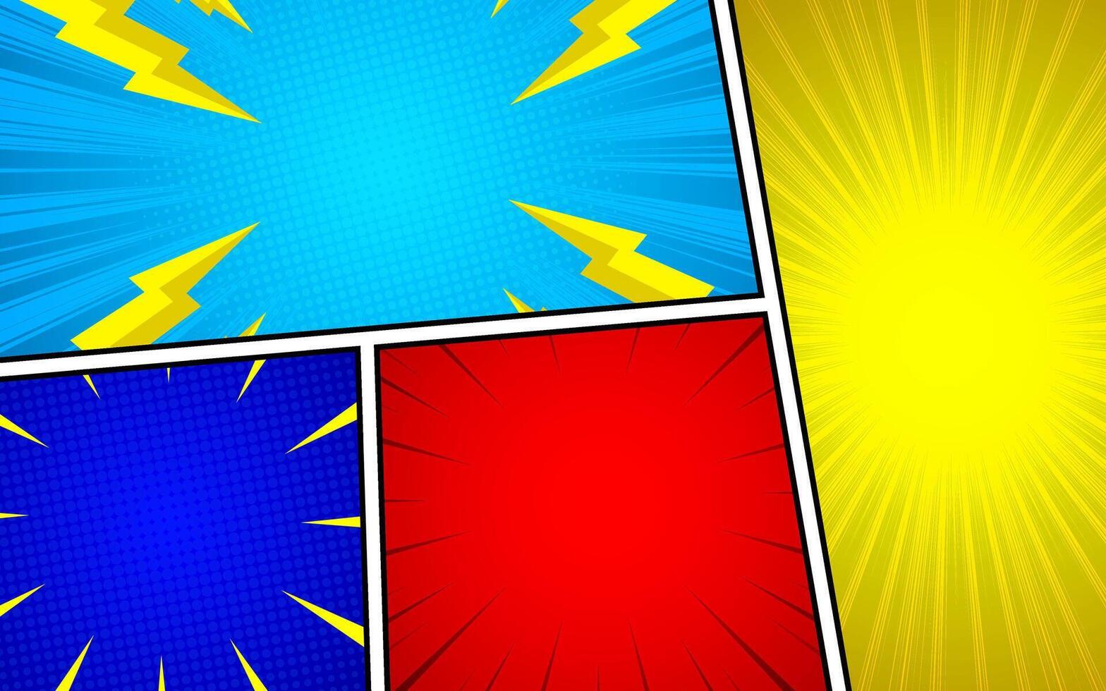 Colorful comic abstract scene page vector