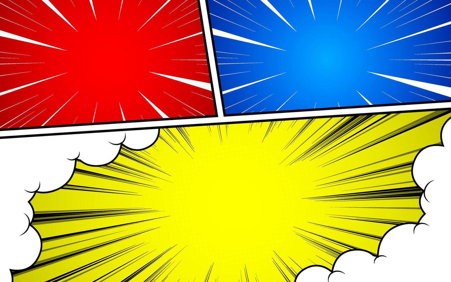 comics set on colorful background. Retro style comic banner template, cartoon background. vector