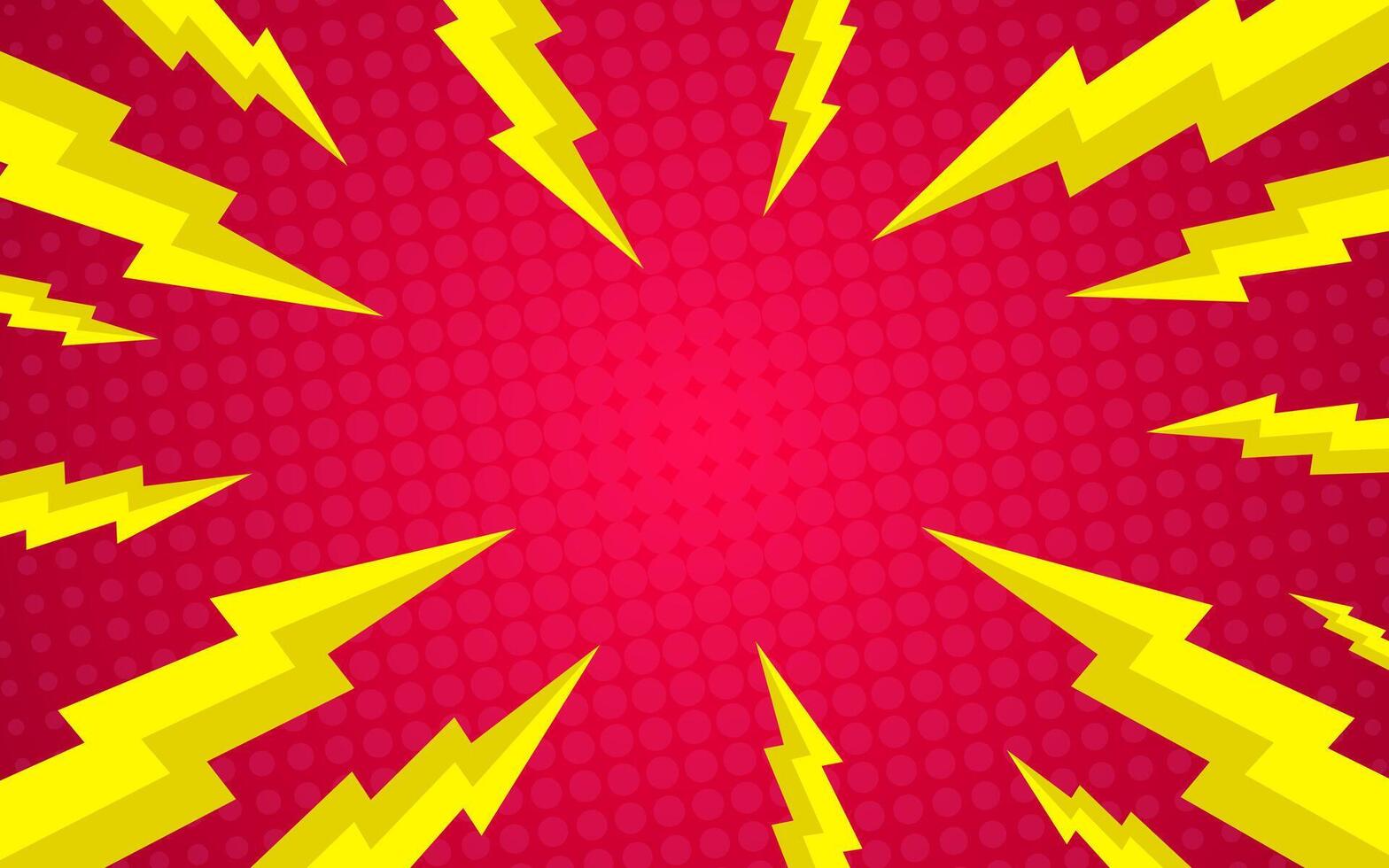 comic pop art background with thunder vector