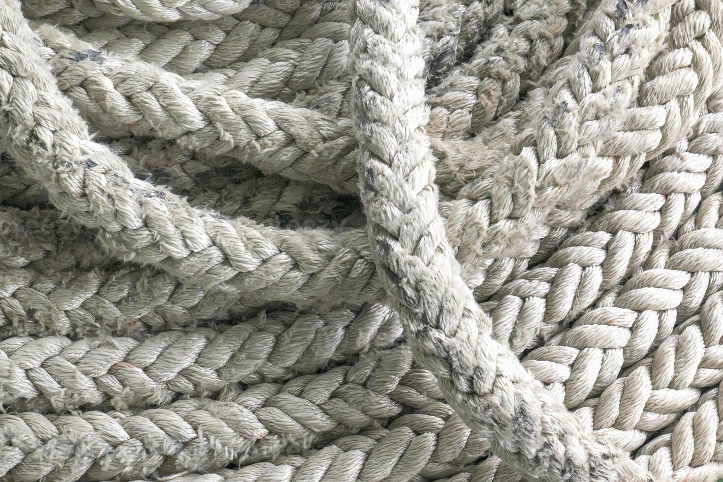 close up Old nylon ropes photo