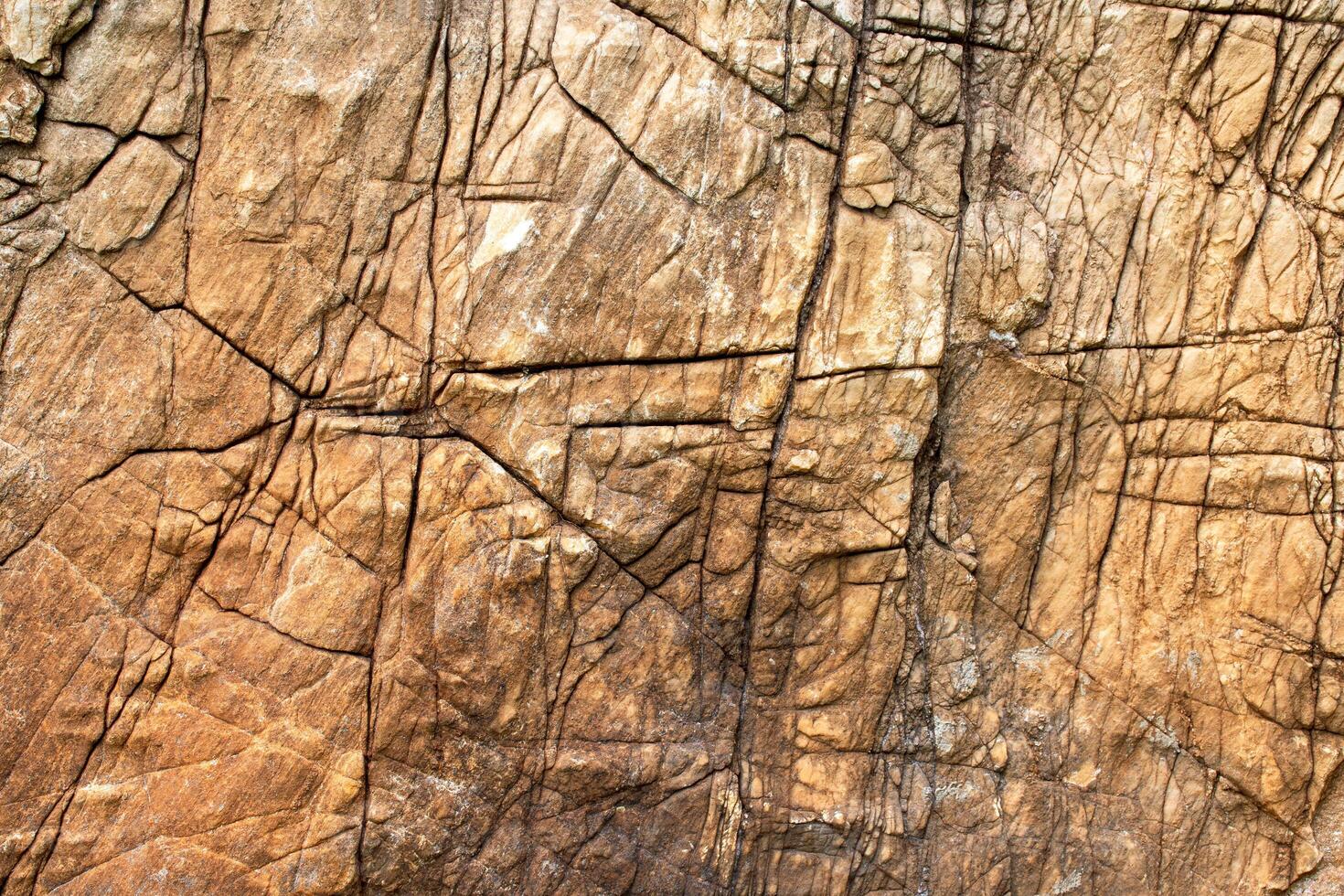 Background and texture of mountain layers and cracks in sedimentary rock on cliff face. Stone texture closeup background. Close-up of interior material for design decoration background photo