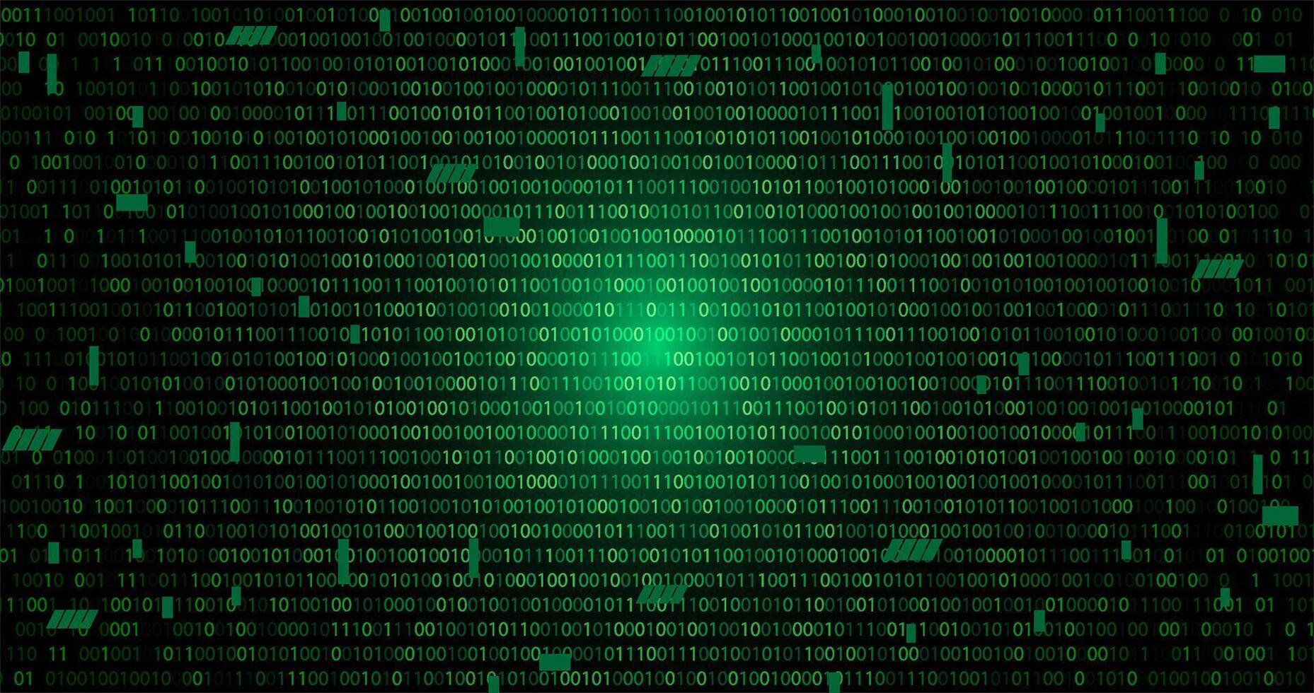 green data falling matrix wallpaper background banner template in binary numbers with geometric cover lines vector