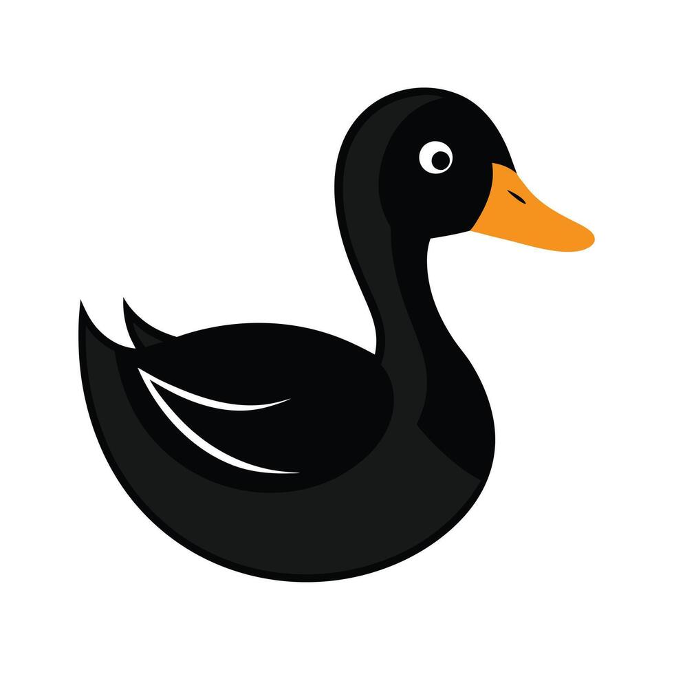 Black and White Swan Silhouette Design vector