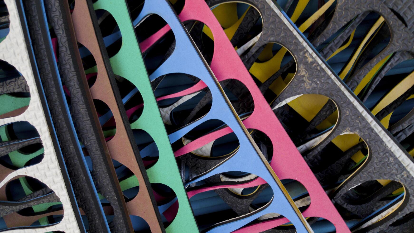 Sponge rubber scrap old colorful photo