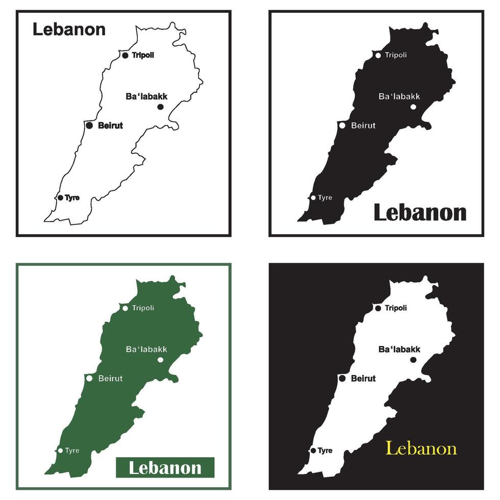 Lebanon region map vector