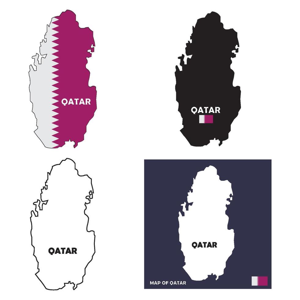 Qatar map icon design vector