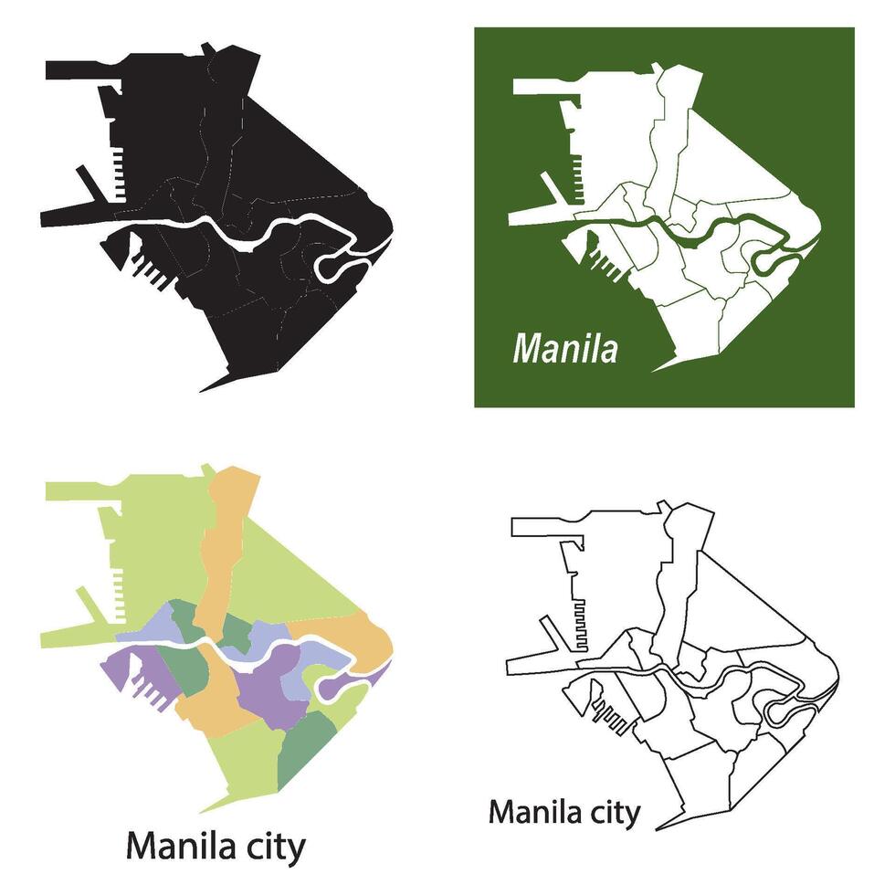 manila city map icon design vector