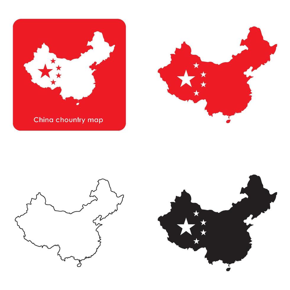 china country map icon design vector