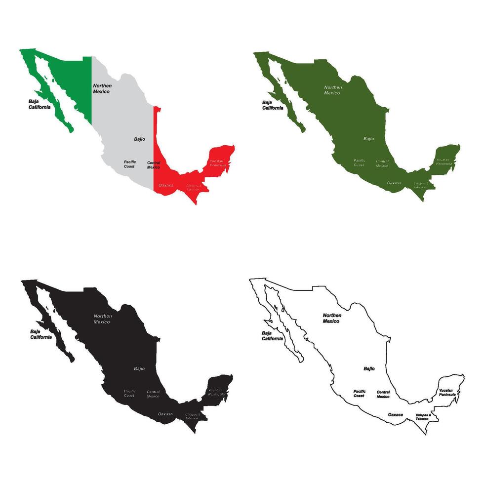Mexico region map vector