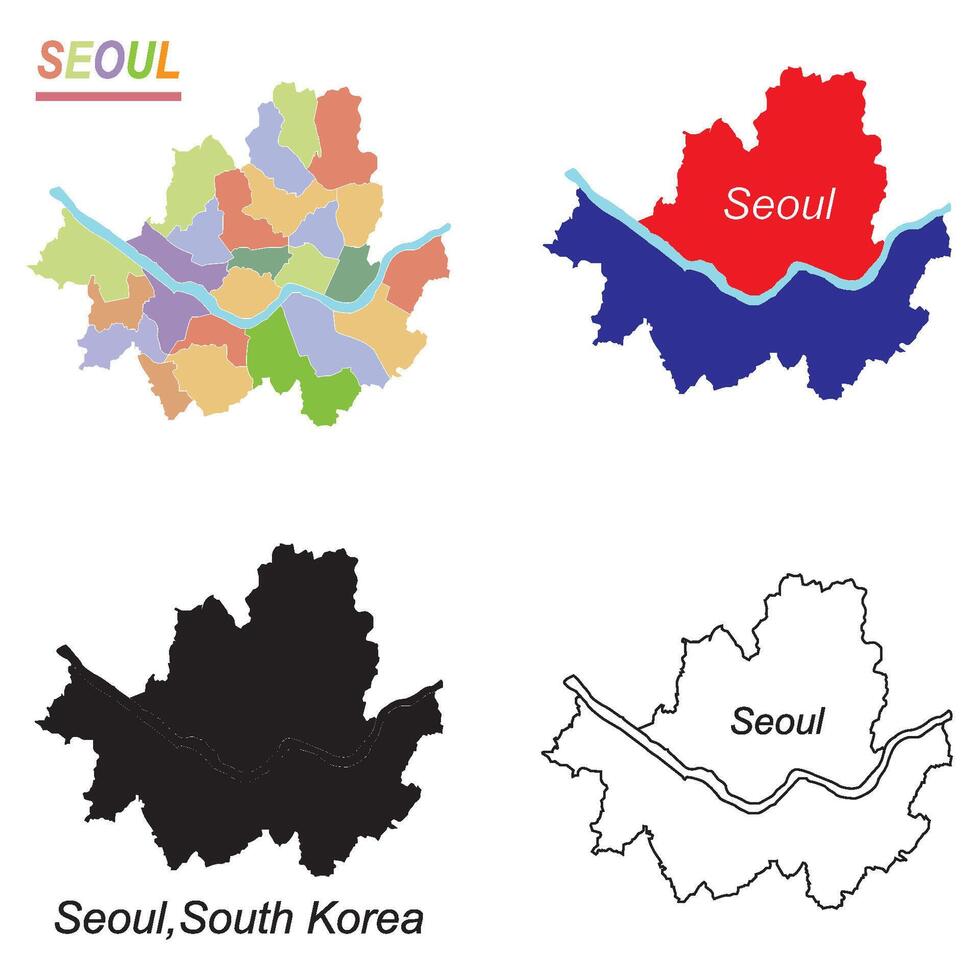 map of seoul south korea design vector