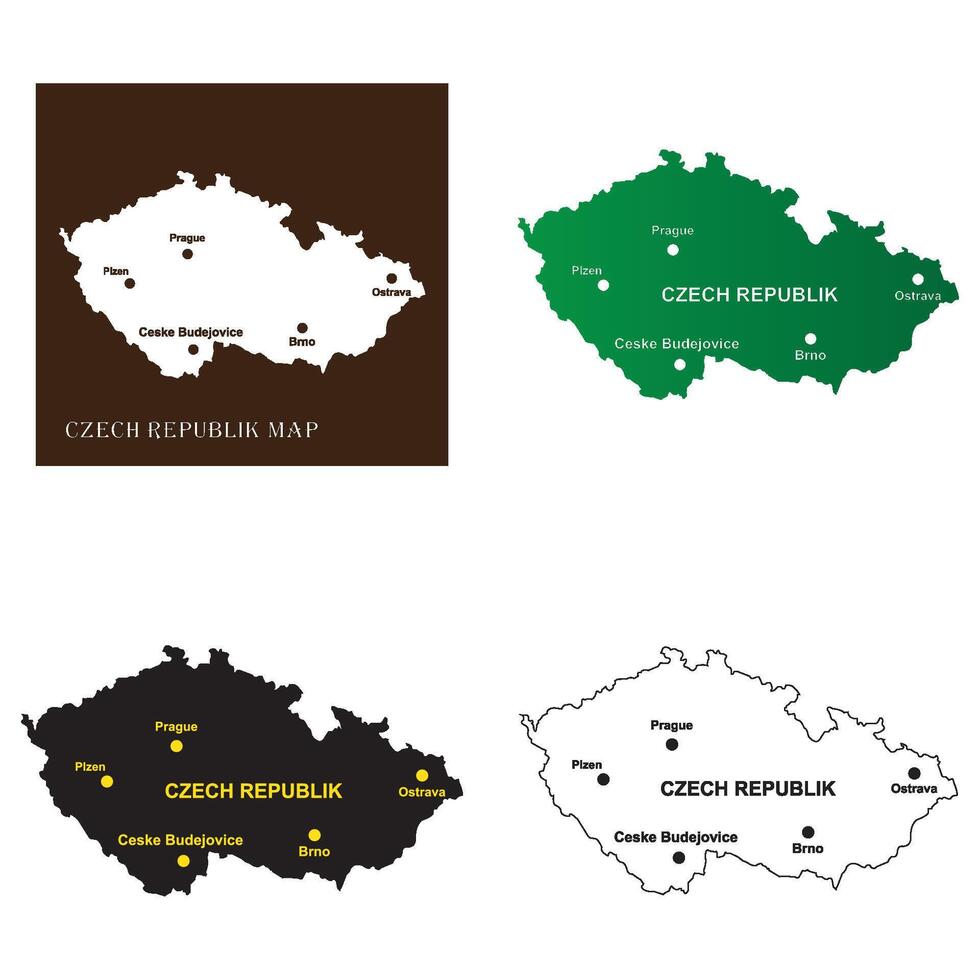 Czech map icon design vector
