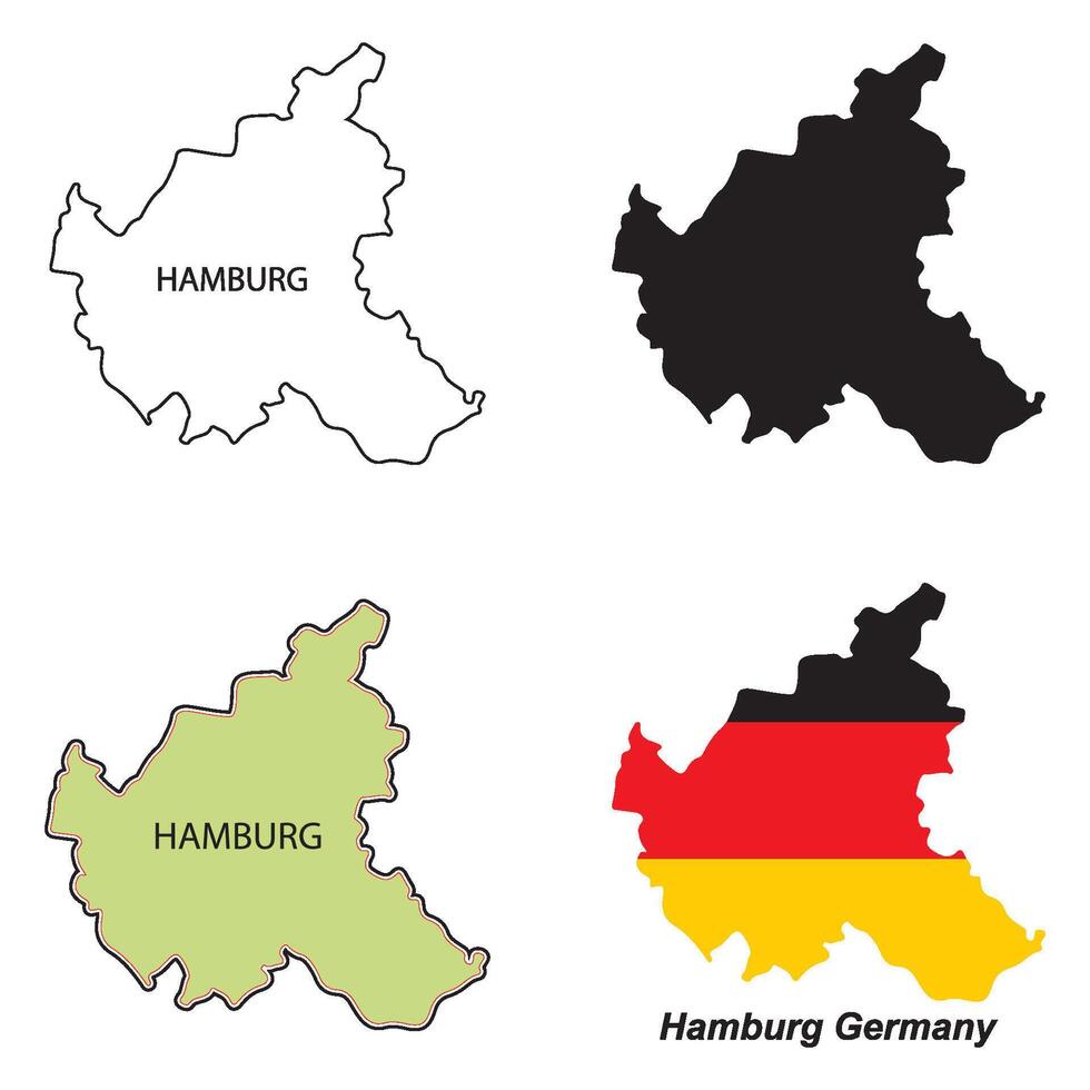 hamburg germany map design vector