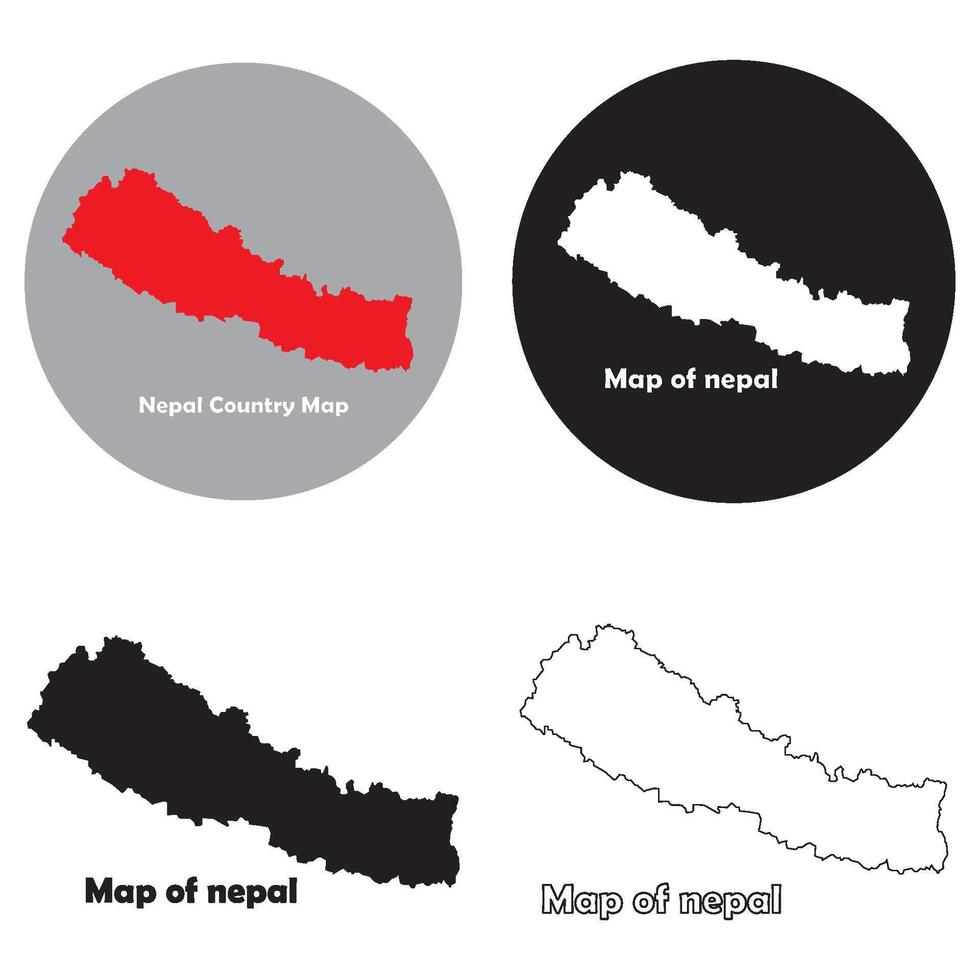 nepal map icon design vector