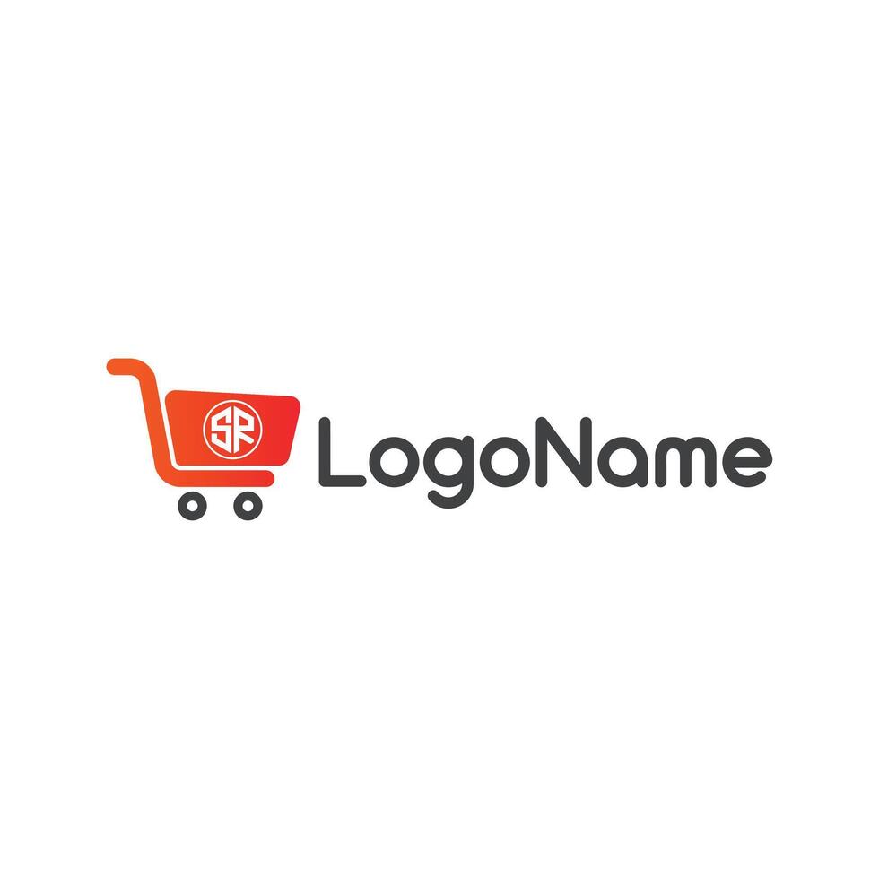 SR ecommerce logo design concept vector