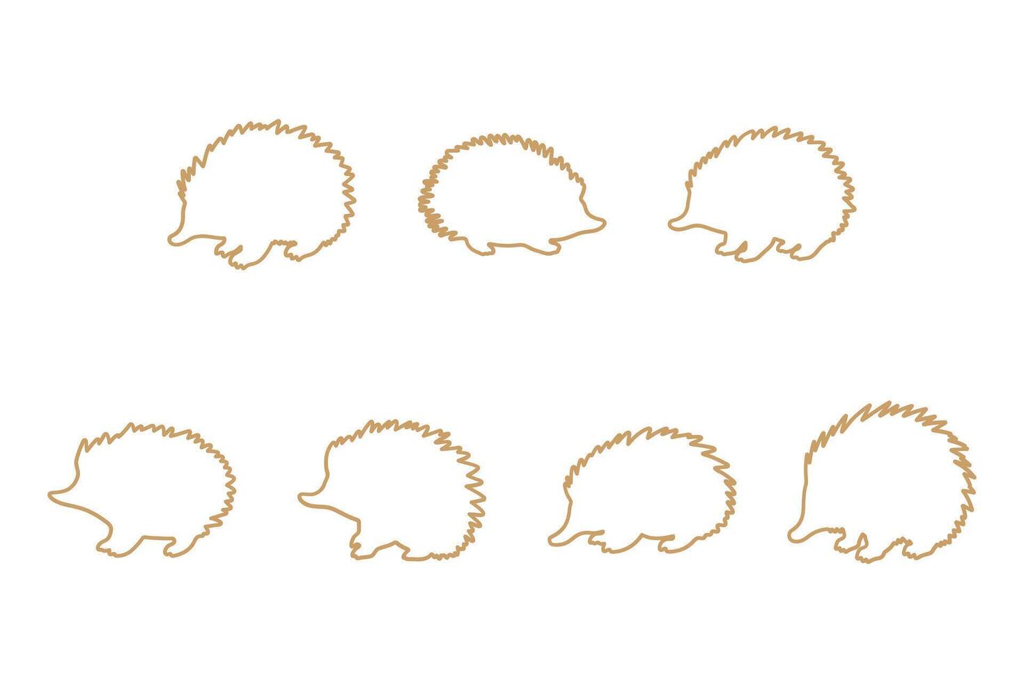 Echidna Outline Icon Set vector