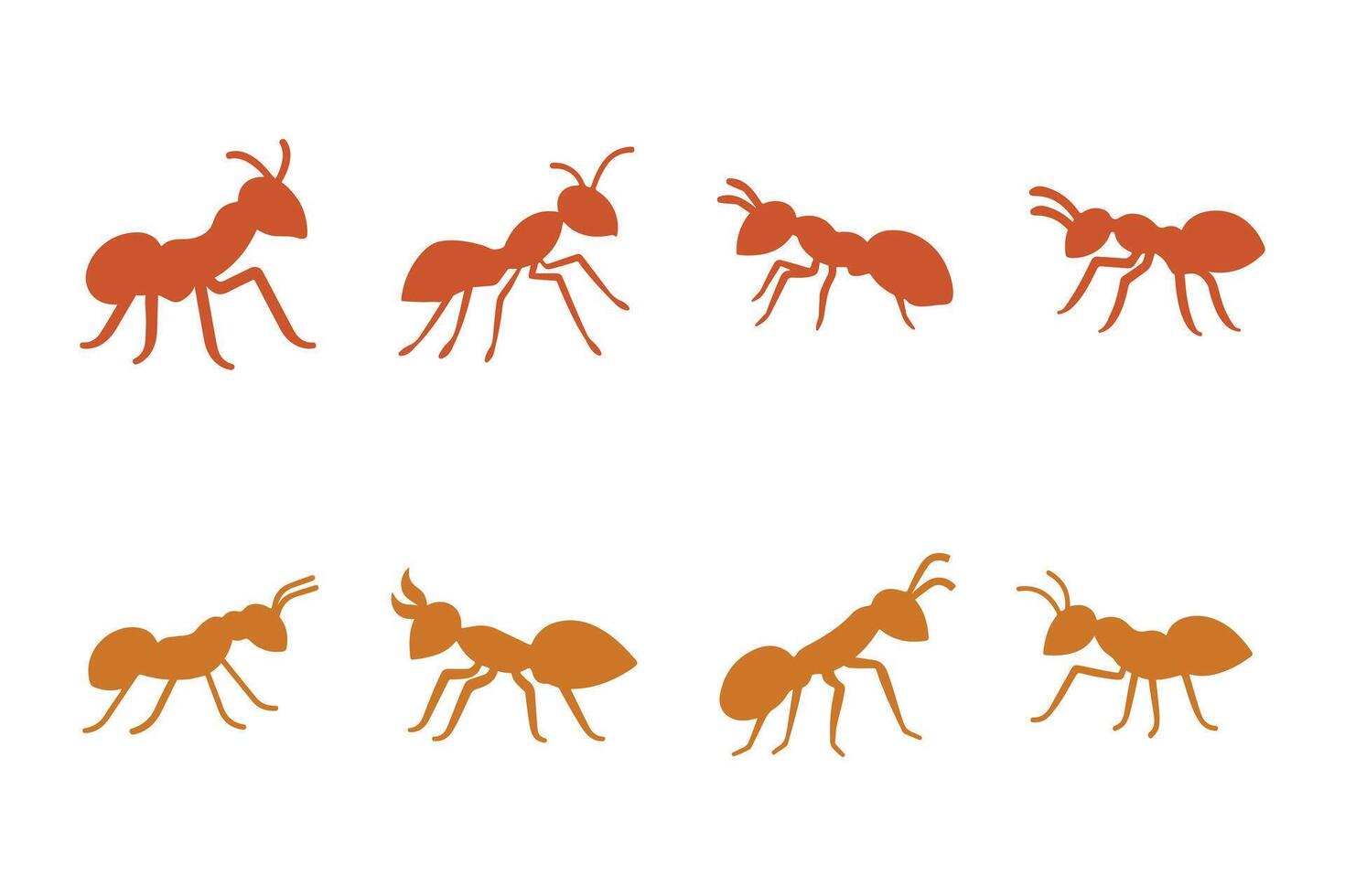 Fire Ant Silhouette Icon Set vector