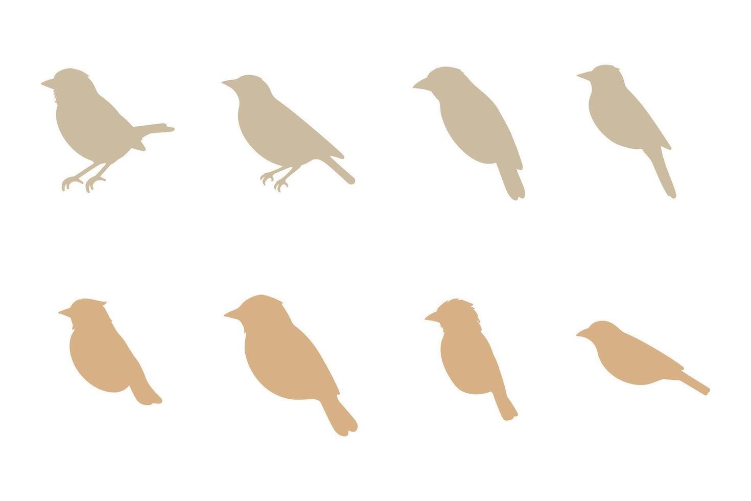 Finch Silhouette Icon Set vector