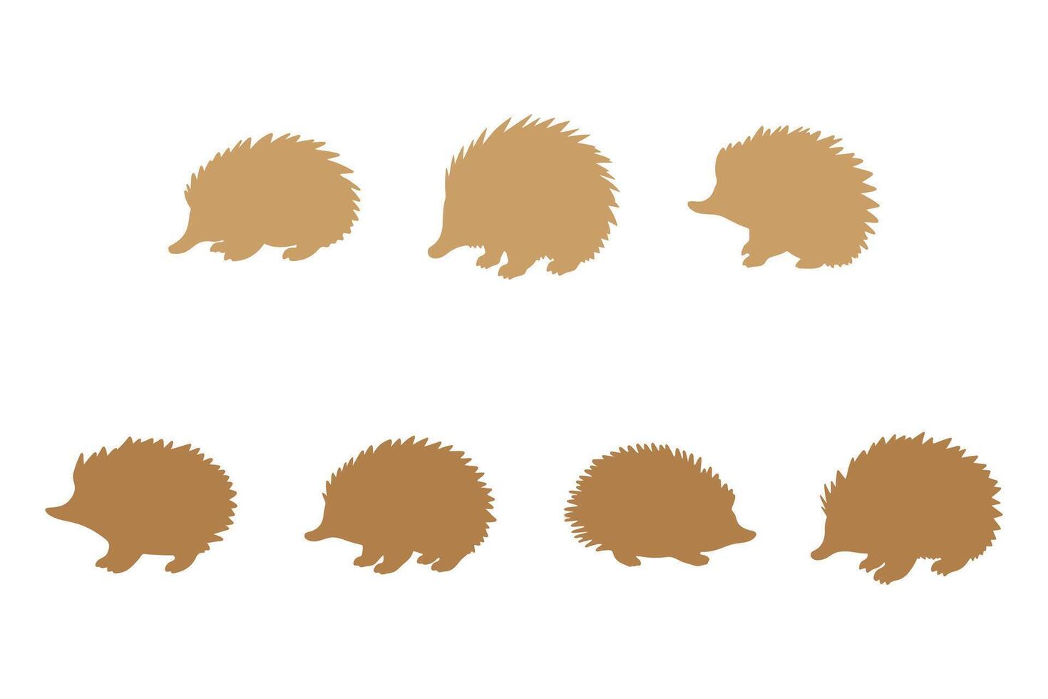 Echidna Silhouette Icon Set vector