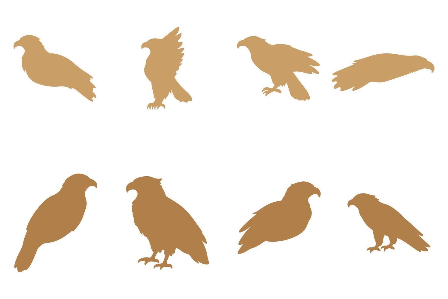 Eagle Silhouette Icon Set vector