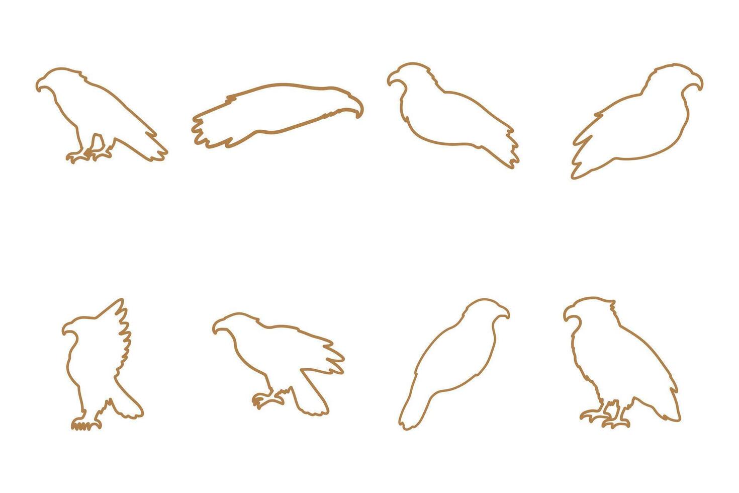 Eagle Outline Icon Set vector