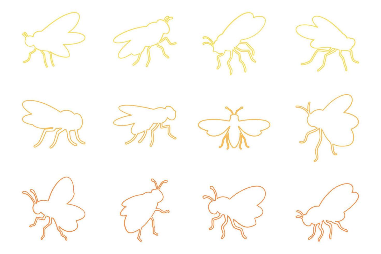 Firefly Outline Icon Set vector