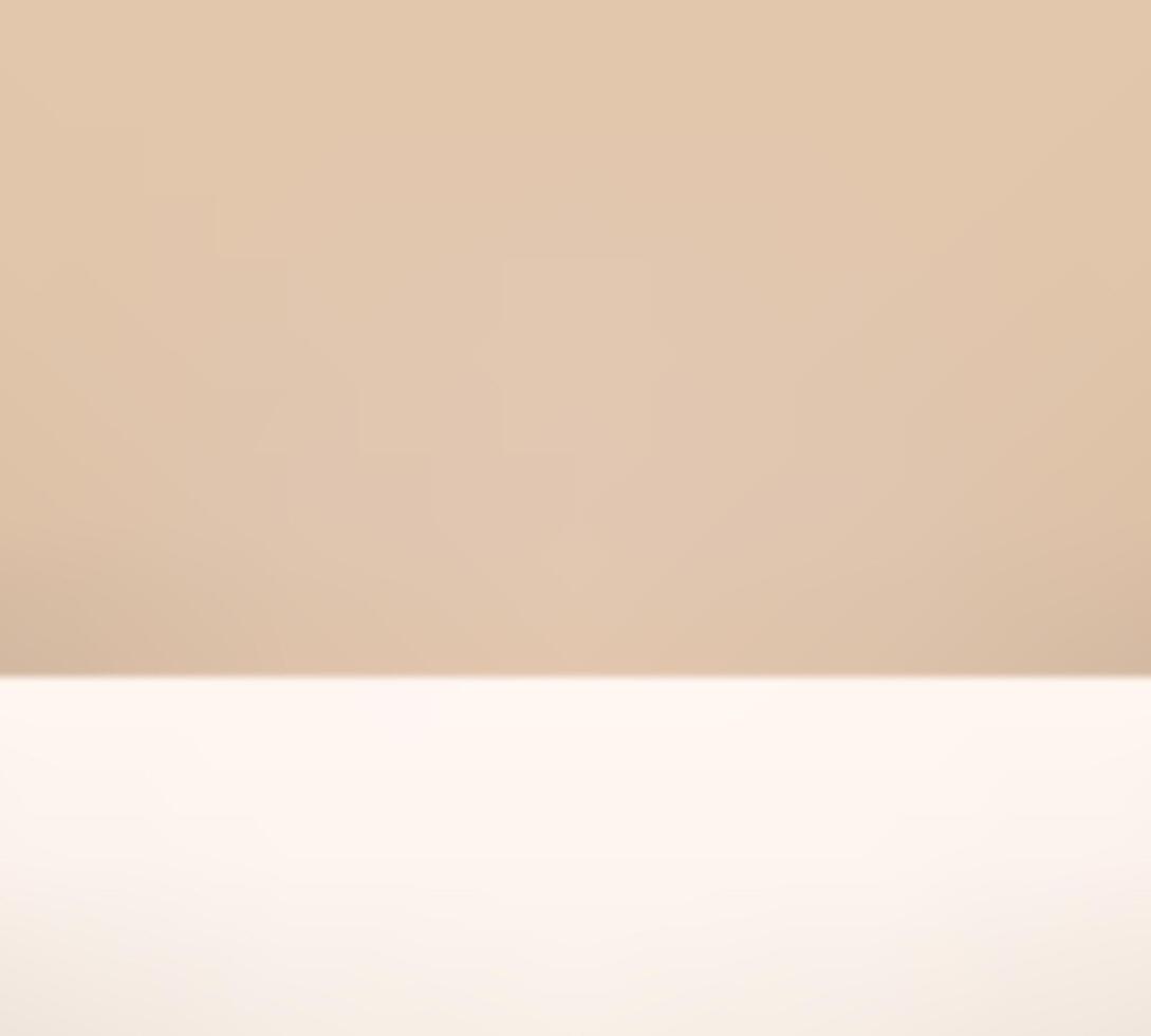 Empty beige studio background. Empty Room Studio with table. Space for selling products, backdrop, wallpaper, background, text. Gradient table. illustration vector