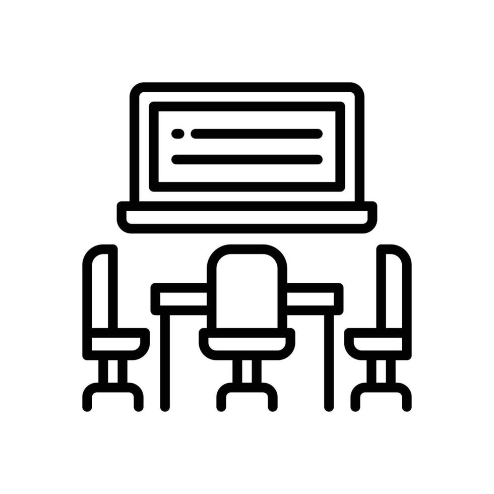 meeting room line icon vector